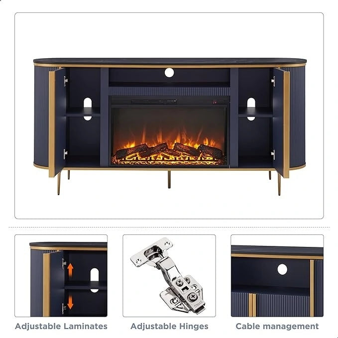 70 Modern Luxury Fireplace TV Stand, Entertainment Center, TV Console