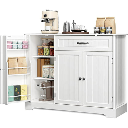 Buffet Cabinet Storage Sideboard, Kitchen Sideboard Storage Buffet Cabinet with Drawer and 3 Doors