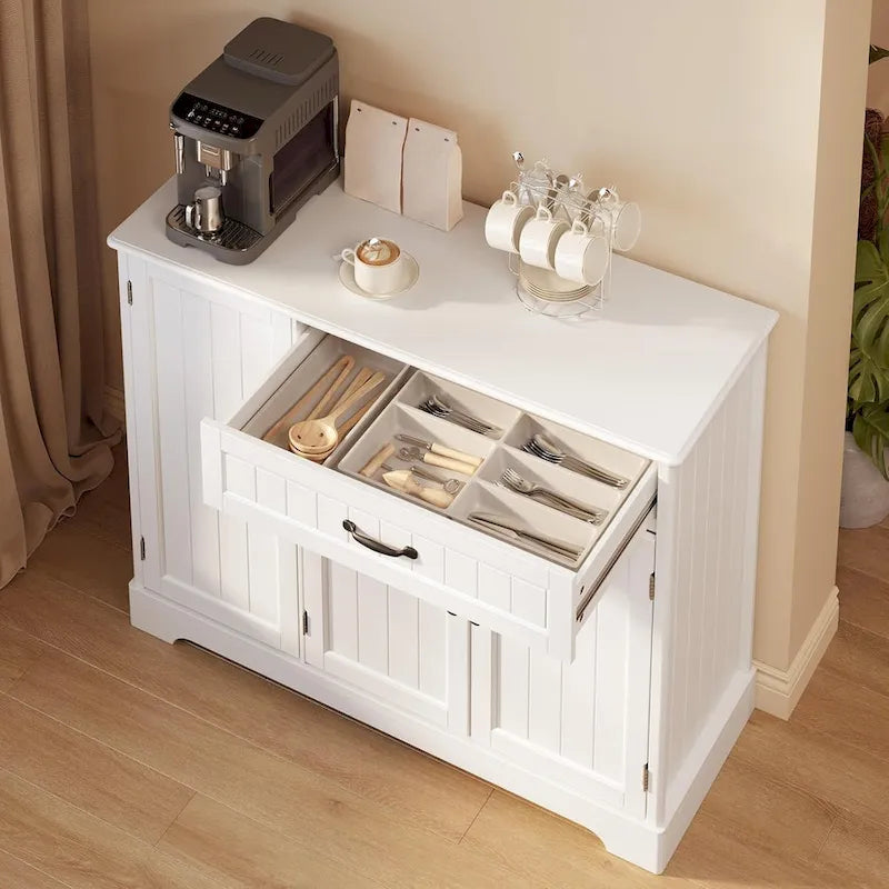 Buffet Cabinet Storage Sideboard, Kitchen Sideboard Storage Buffet Cabinet with Drawer and 3 Doors