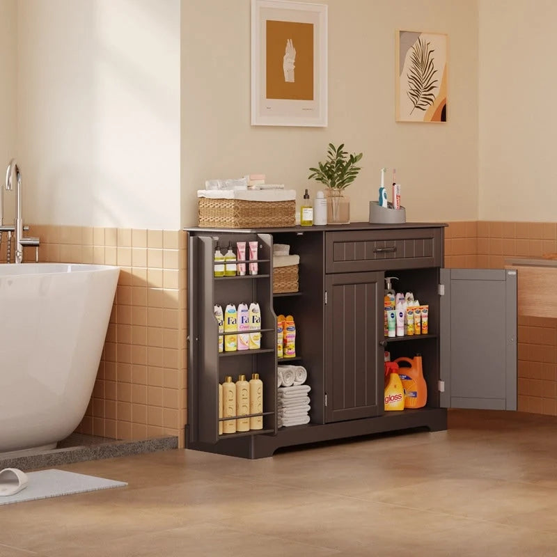 Buffet Cabinet Storage Sideboard, Kitchen Sideboard Storage Buffet Cabinet with Drawer and 3 Doors