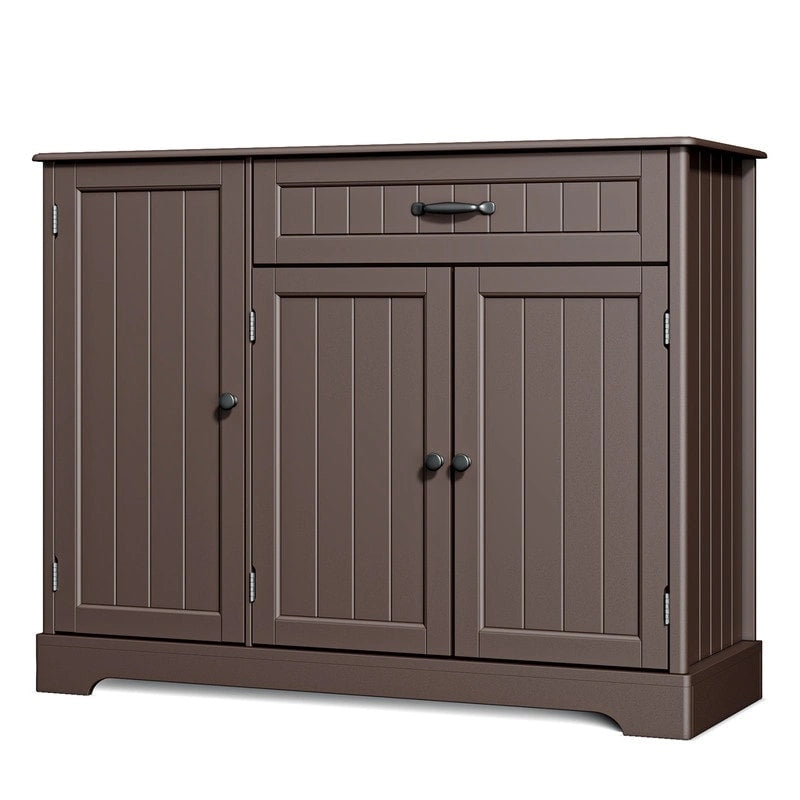 Buffet Cabinet Storage Sideboard, Kitchen Sideboard Storage Buffet Cabinet with Drawer and 3 Doors