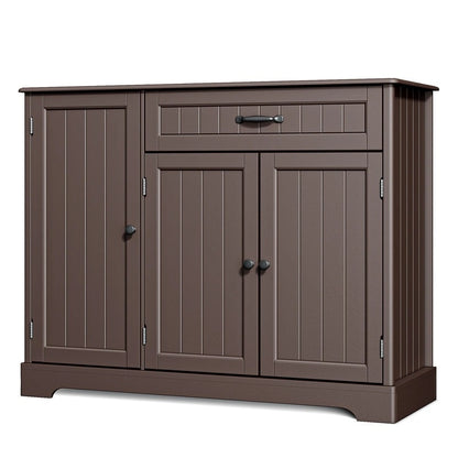 Buffet Cabinet Storage Sideboard, Kitchen Sideboard Storage Buffet Cabinet with Drawer and 3 Doors
