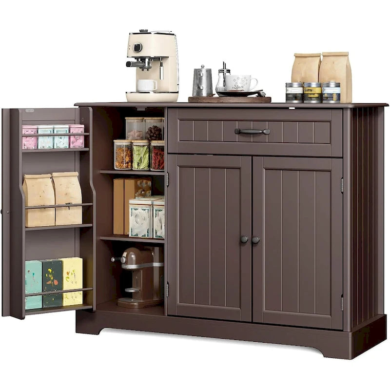 Buffet Cabinet Storage Sideboard, Kitchen Sideboard Storage Buffet Cabinet with Drawer and 3 Doors