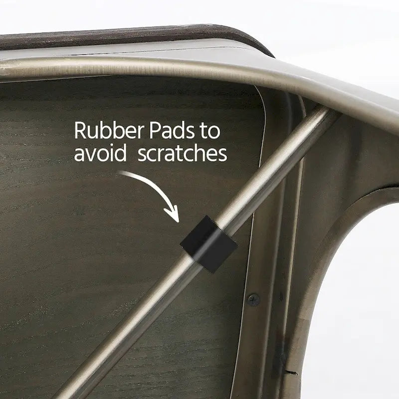 Yaheetech Set of 4 Metal Dining Chair with Wooden Stackable Chairs