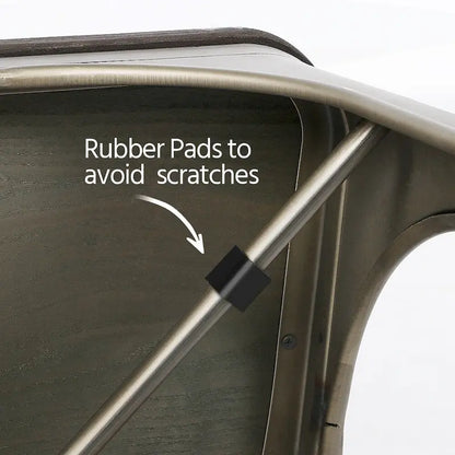 Yaheetech Set of 4 Metal Dining Chair with Wooden Stackable Chairs