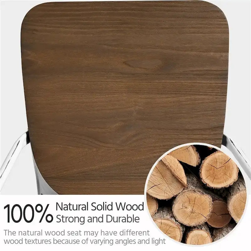 Yaheetech Set of 4 Metal Dining Chair with Wooden Stackable Chairs