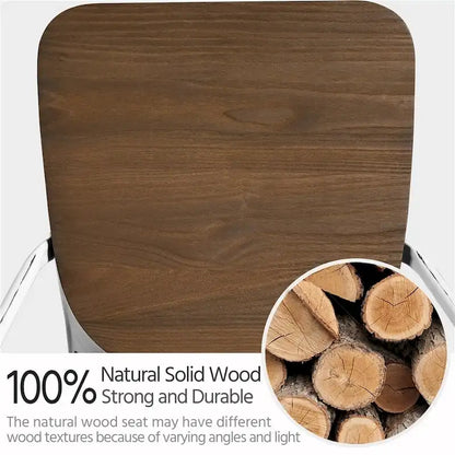 Yaheetech Set of 4 Metal Dining Chair with Wooden Stackable Chairs