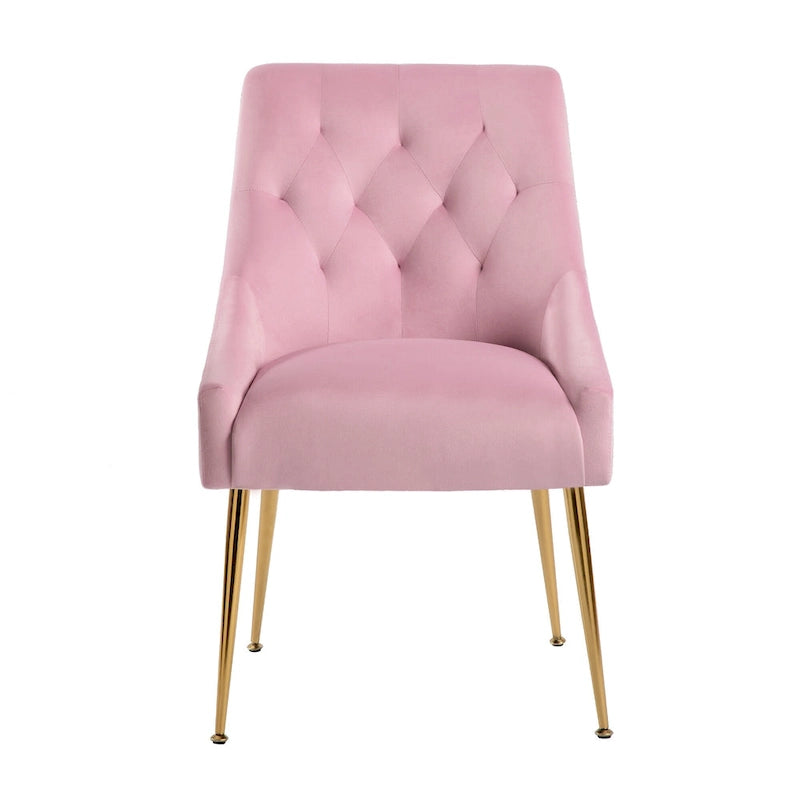 XINMICS Mid-Century Modern Velvet Dining Chair, Upholstered Parsons Chair, Set of 2