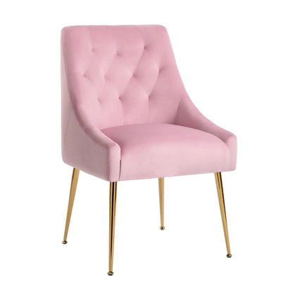 XINMICS Mid-Century Modern Velvet Dining Chair, Upholstered Parsons Chair, Set of 2