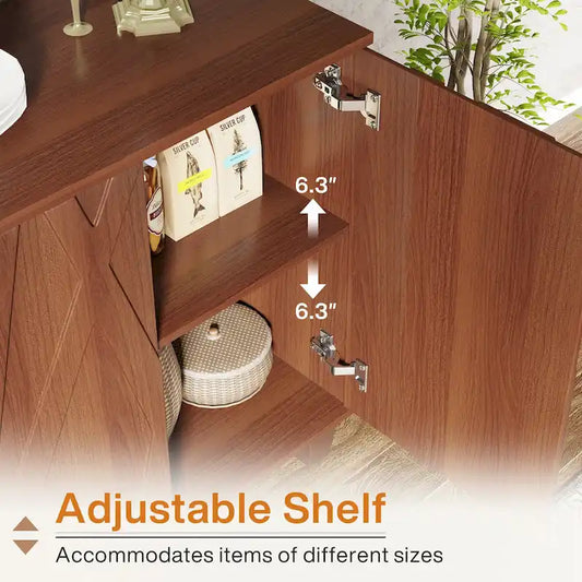 55 Sideboard Buffet Cabinet with Adjustable Shelving for Kitchen Dining Room