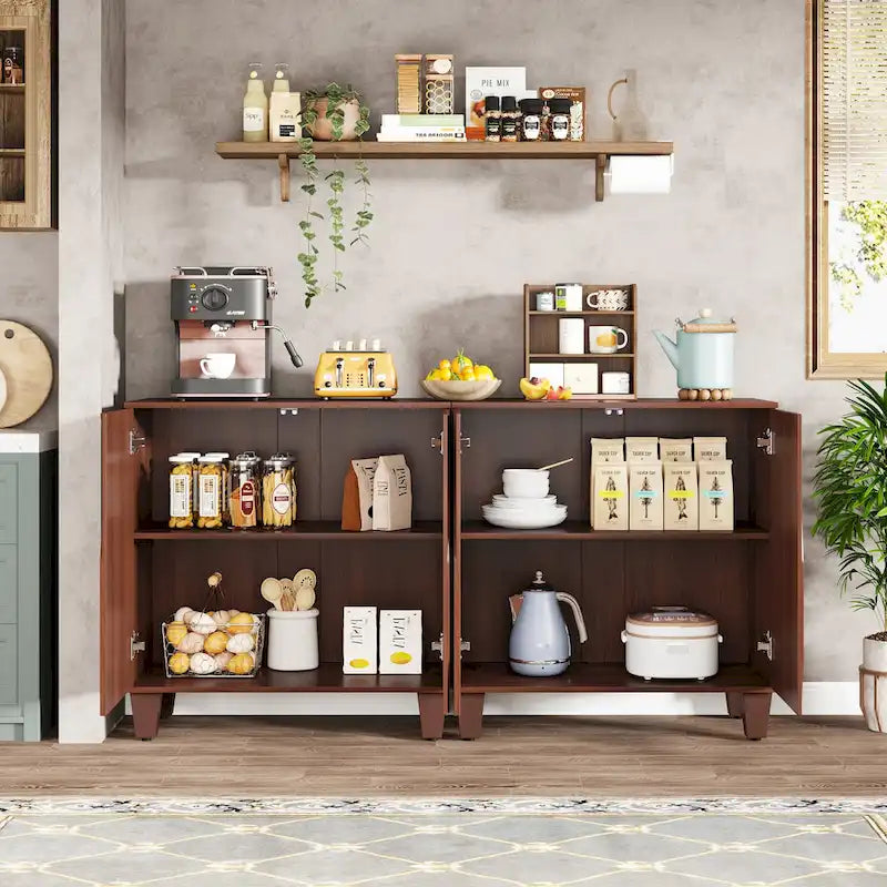 55 Sideboard Buffet Cabinet with Adjustable Shelving for Kitchen Dining Room