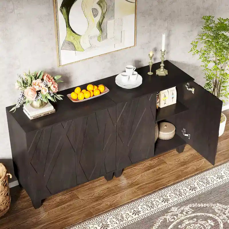 55 Sideboard Buffet Cabinet with Adjustable Shelving for Kitchen Dining Room