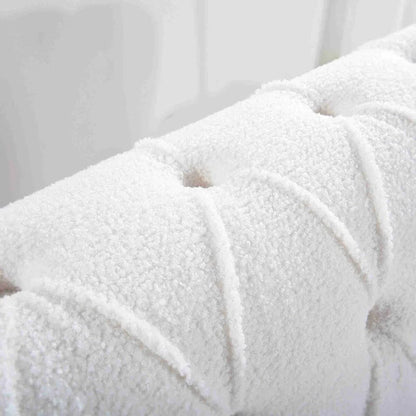 84 White Rolled Arm Chesterfield 3 Seater Sofa Couch