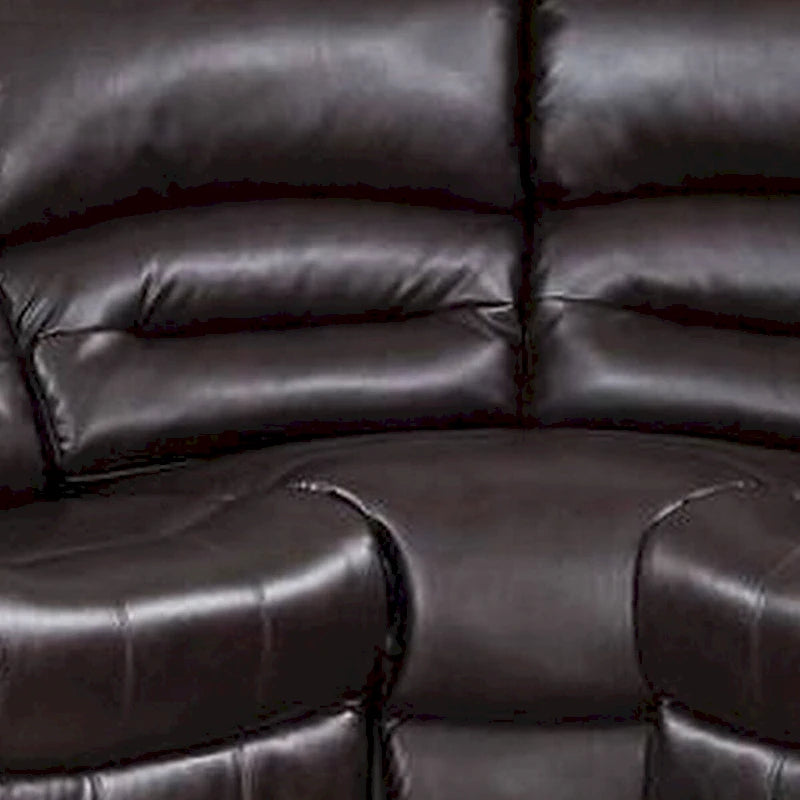 Qox Power Reclining Sectional Sofa Set, USB Port, Bonded Leather, Brown