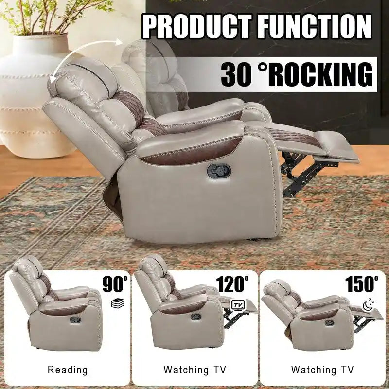 Big Size Faux Leather American Design Recliner Chair for Living Room