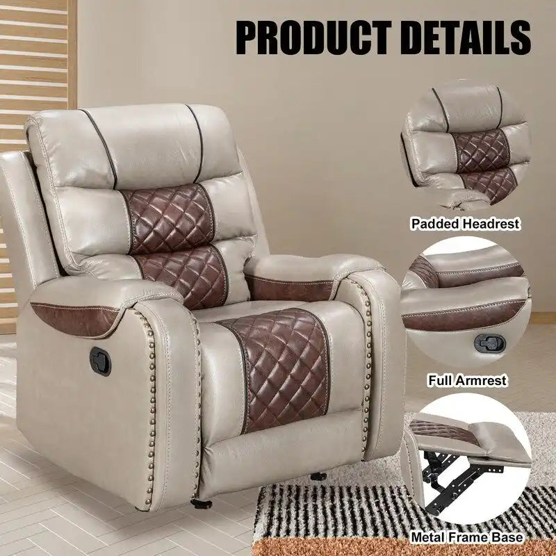 Big Size Faux Leather American Design Recliner Chair for Living Room