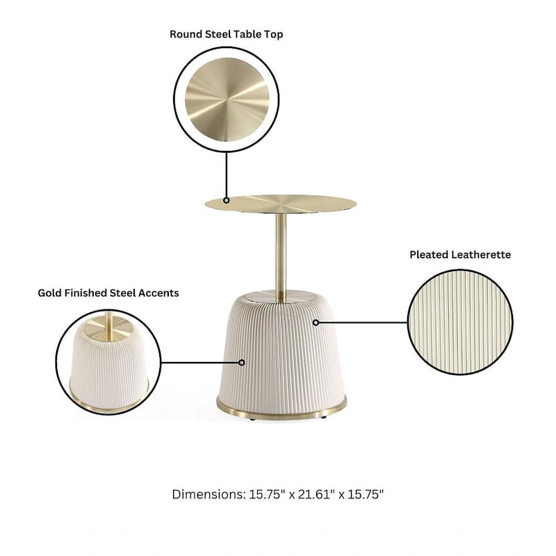 Manhattan Comfort Modern Anderson 2.0 Upholstered 3 Piece Table Set
