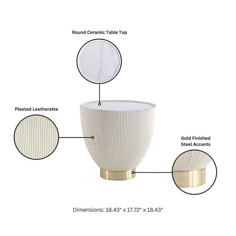 Manhattan Comfort Modern Anderson 2.0 Upholstered 3 Piece Table Set