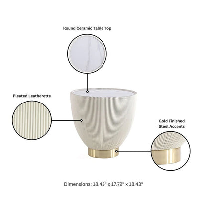 Manhattan Comfort Modern Anderson 2.0 Upholstered 3 Piece Table Set