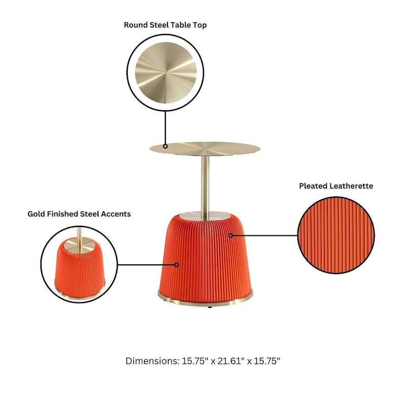 Manhattan Comfort Modern Anderson 2.0 Upholstered 3 Piece Table Set