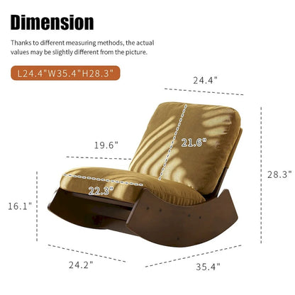 Modern Corduroy Accent Rocking Chair, Set of 1