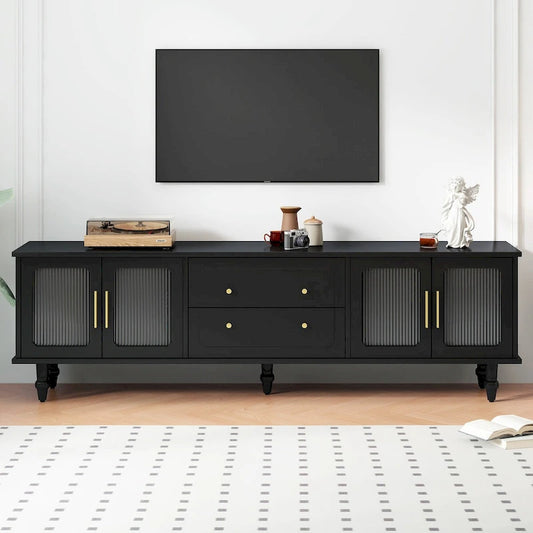 Practical Media Console with 2 Drawers and Cabinets