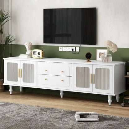 Practical Media Console with 2 Drawers and Cabinets