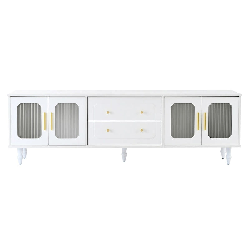 Practical Media Console with 2 Drawers and Cabinets