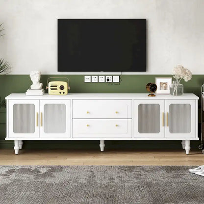 Practical Media Console with 2 Drawers and Cabinets