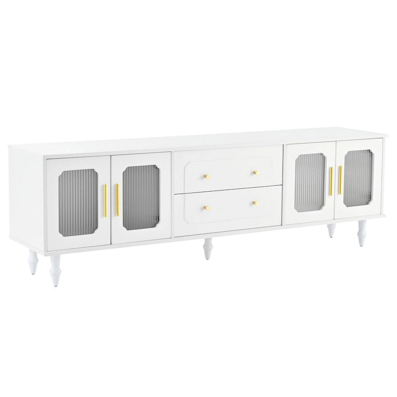 Practical Media Console with 2 Drawers and Cabinets