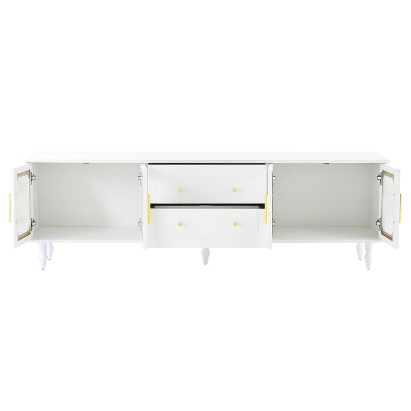 Practical Media Console with 2 Drawers and Cabinets