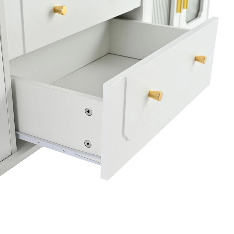 Practical Media Console with 2 Drawers and Cabinets