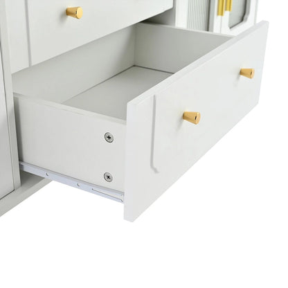 Practical Media Console with 2 Drawers and Cabinets