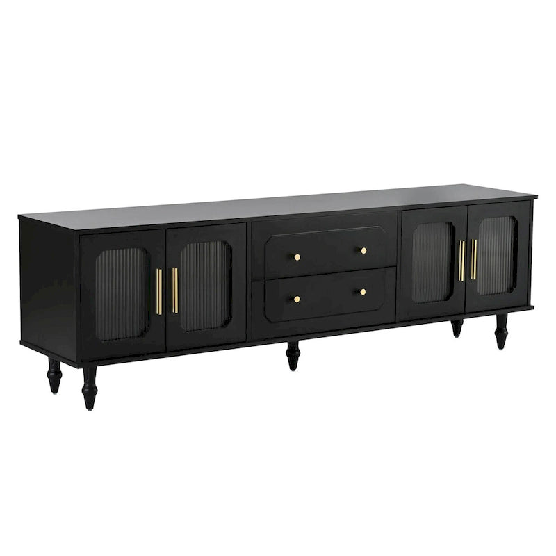 Practical Media Console with 2 Drawers and Cabinets