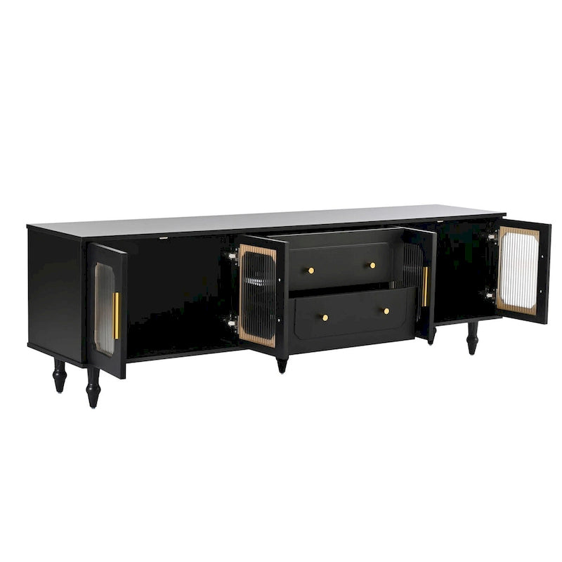 Practical Media Console with 2 Drawers and Cabinets