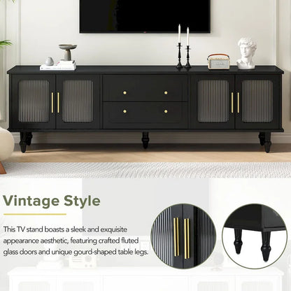 Practical Media Console with 2 Drawers and Cabinets