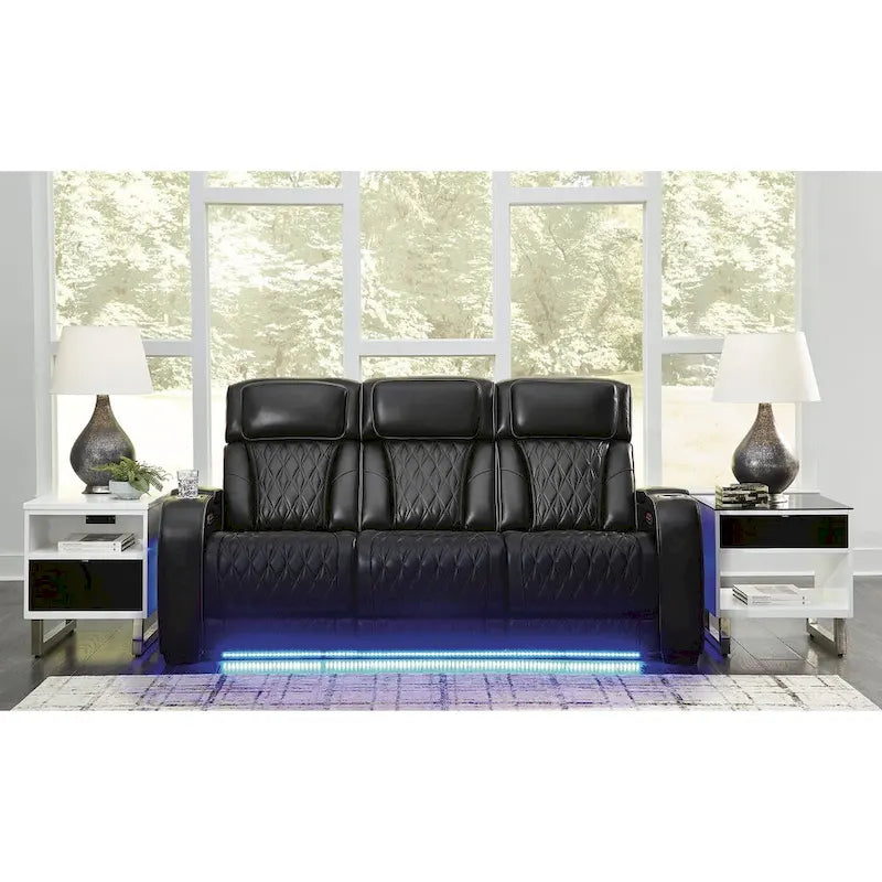 Signature Design by Ashley Boyington Black Power Reclining Sofa - 86W x 38D x 44H