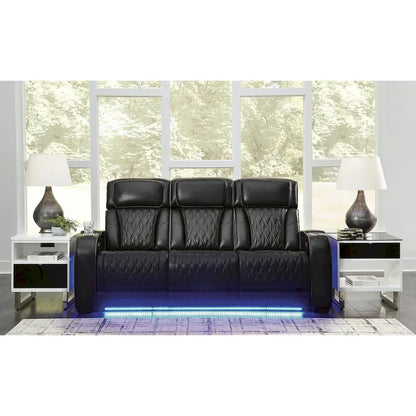 Signature Design by Ashley Boyington Black Power Reclining Sofa - 86W x 38D x 44H