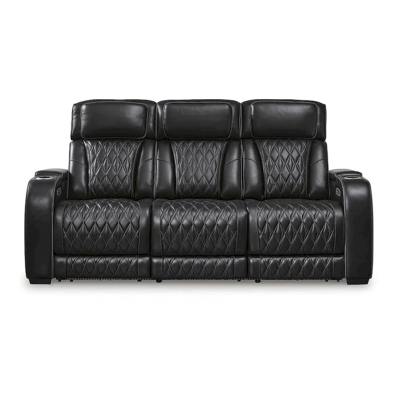 Signature Design by Ashley Boyington Black Power Reclining Sofa - 86W x 38D x 44H