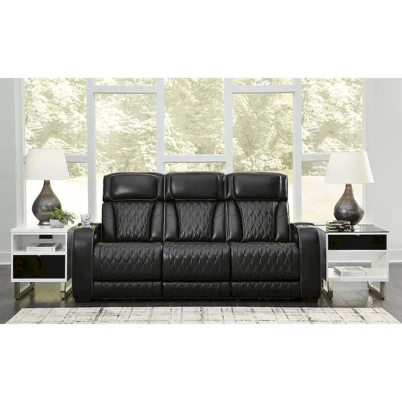 Signature Design by Ashley Boyington Black Power Reclining Sofa - 86W x 38D x 44H