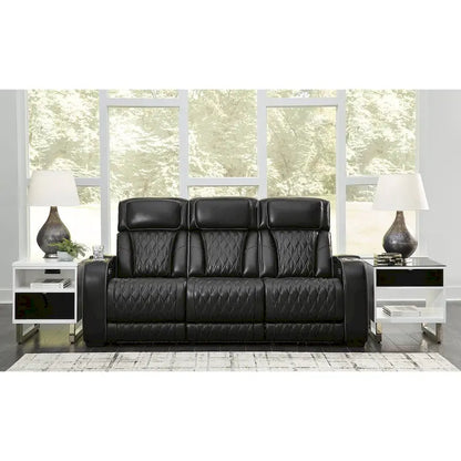 Signature Design by Ashley Boyington Black Power Reclining Sofa - 86W x 38D x 44H