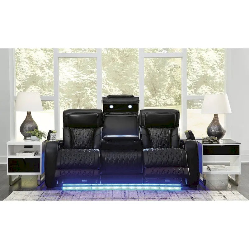 Signature Design by Ashley Boyington Black Power Reclining Sofa - 86W x 38D x 44H