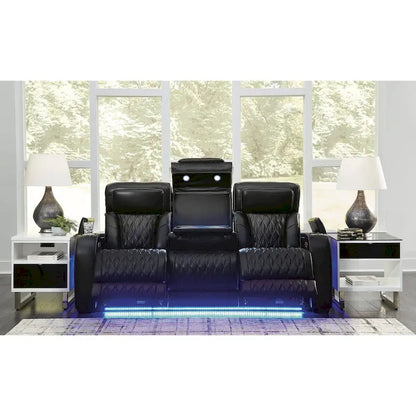 Signature Design by Ashley Boyington Black Power Reclining Sofa - 86W x 38D x 44H