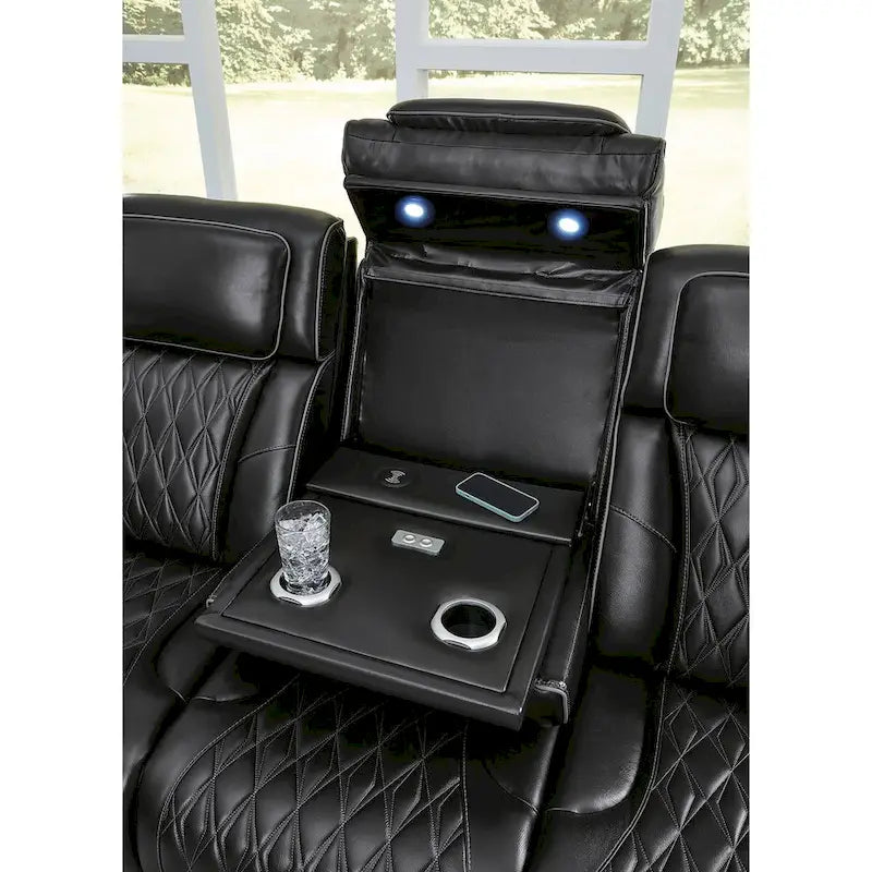 Signature Design by Ashley Boyington Black Power Reclining Sofa - 86W x 38D x 44H
