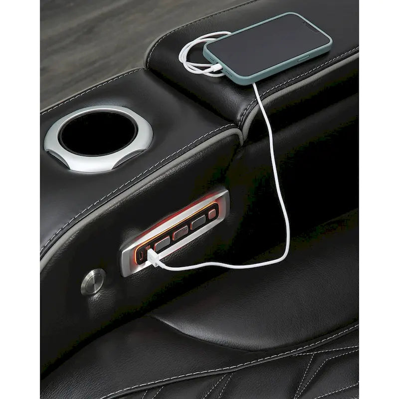 Signature Design by Ashley Boyington Black Power Reclining Sofa - 86W x 38D x 44H