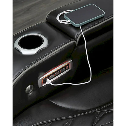 Signature Design by Ashley Boyington Black Power Reclining Sofa - 86W x 38D x 44H