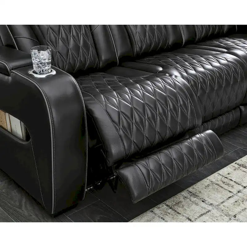 Signature Design by Ashley Boyington Black Power Reclining Sofa - 86W x 38D x 44H