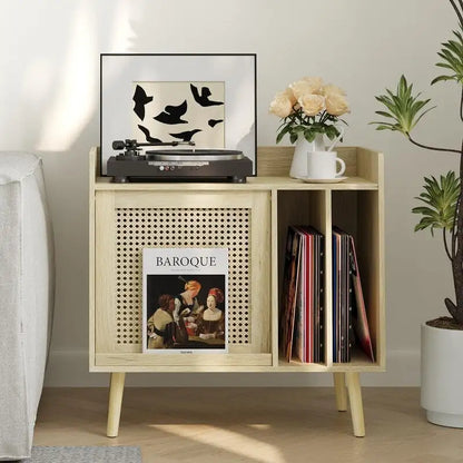 Record Player Stand with Vinyl Storage - 15.74 x 25.98 x 25.19 inches