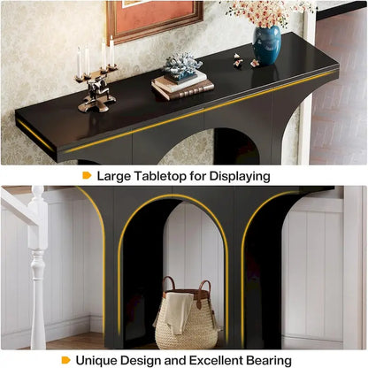 Console Table for Entryway, Modern Hallway Table Behind Couch Table