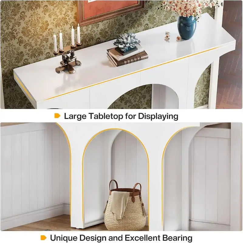 Console Table for Entryway, Modern Hallway Table Behind Couch Table